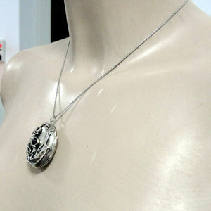 Hadar Designers Black Onyx Locket Pendant 925 Sterling Silver Handmade Art (H) y