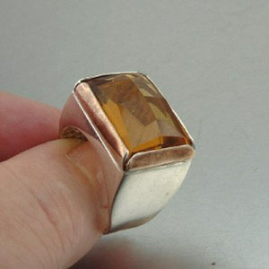 Hadar Designer 9k Rose Gold 925 Silver Champagne Ring 8,8.5 Handmade () SALE