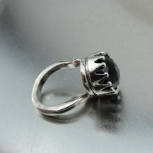 Load image into Gallery viewer, Hadar Designers Handmade Sterling Silver Smoky Q. Ring size 6.5, 7 (H) SALE