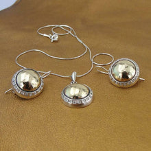 Load image into Gallery viewer, Hadar Designers 9k Yellow Gold Sterling Silver Zircon Earrings Pendant Set (Ms)Y