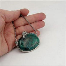 Load image into Gallery viewer, Hadar Designers Blue Agate Pendant Handmade Large 925 Sterling Silver  (H 435) 
