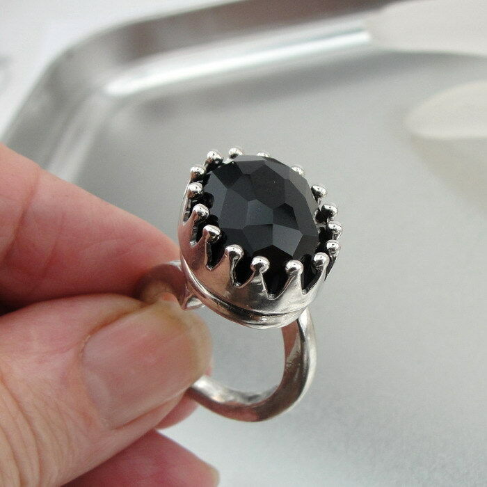 Hadar Designers Handmade Sterling Silver Smoky Q. Ring size 6.5, 7 (H) SALE