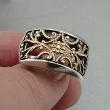 Load image into Gallery viewer, Hadar Designers Filigree Ring 9k Rose Gold Sterling Silver size 6.5, 7 (H) SALE