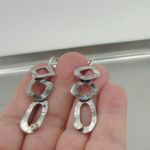 Load image into Gallery viewer, Hadar Designers 925 Sterling Silver Zircon Earrings Handmade Long Artistic (S