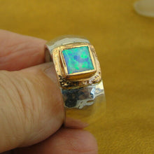Load image into Gallery viewer, Hadar Designers 9k Rose Gold Opal Ring 925 Silver 6,7,8,9,10 Handmade (I r80)y