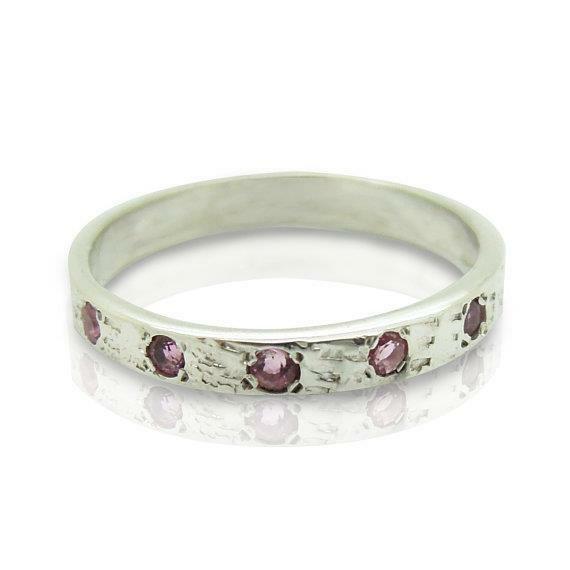 Hadar Designers Handmade Delicate 925 Silver Pink Tourmaline Ring 6,7,8,9(I r308