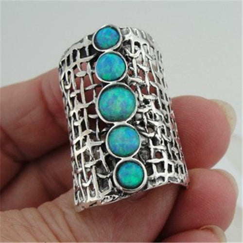 Hadar Designers Handmade Unique 925 Sterling Silver Opal Ring 7,8,9,10 (H 1142b
