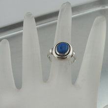 Load image into Gallery viewer, Hadar Designer Oval Blue Lapis Ring size 6, 6.5 Handmade Sterling Silver(H) SALE