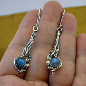 Hadar Designers Sterling 925 Silver Moonstone Earrings Handmade Long (H) SALE