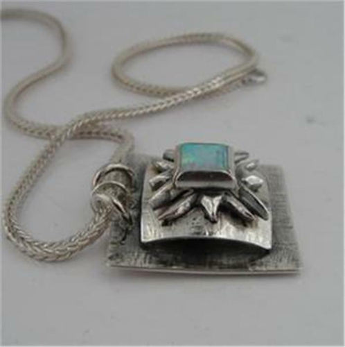 Hadar Designers Handmade Artistic Sterling Silver Opal Pendant (H Y430) SALE