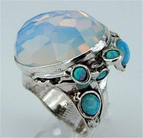 Hadar Designers 925 Sterling Silver Opalit Opal Ring 6,7,8,9,10 Handmade (H 102b