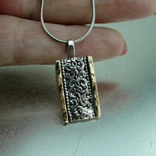 Load image into Gallery viewer, Hadar Designers Filigree Pendant 9k Yellow Gold 925 Silver Floral Handmade (MS)y