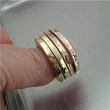 Load image into Gallery viewer, Hadar Designers Stackable 9k Gold Ring size 7.5 Handmade 925 Silver (H)SALE