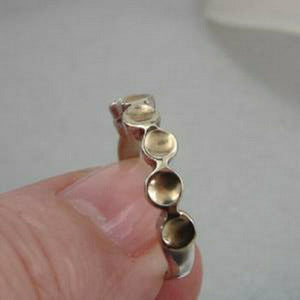Hadar Designers Delicate 9k Yellow Gold Silver Ring sz 7.5, 8 Handmade (sp) SALE