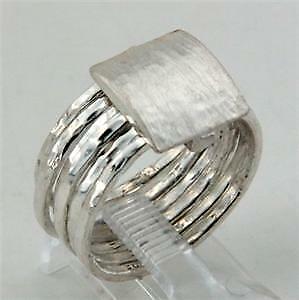 Hadar Designers Sterling Silver Multi Ring 6,7,8,9,10 Handmade Art Matte (I r482