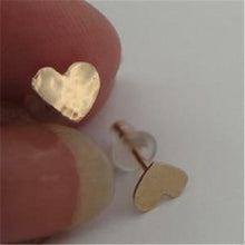 Load image into Gallery viewer, Hadar Designers NEW Handmade Tiny Heart 9K Yellow Gold Post Stud Earrings (e267)