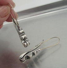 Load image into Gallery viewer, Hadar Designers Handmade 925 Sterling Silver Artistic Long Earrings (H) SALE
