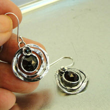 Load image into Gallery viewer, Hadar Designers Sterling Earrings 925 Silver Red Garnet Handmade Hook (L) SALE