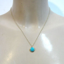 Load image into Gallery viewer, Turquoise Pendant 14k Yellow Gold Filled Handmade Modern Classy Hadar Designers (V