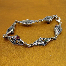 Load image into Gallery viewer, Hadar Designers Handmade 9k Gold Sterling Silver Ruby Emerald Bracelet () LAST