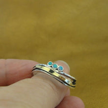 Load image into Gallery viewer, Hadar Designers Blue Opal size 11.5,12 Ring 9k Gold 925 Sterling Silver (ms)12Y