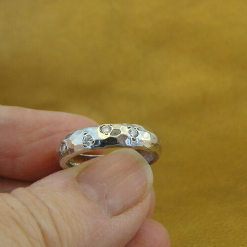 Hadar Designers Sterling Silver Sparkling Zircon Ring sz 7.5 Handmade (sp) LAST