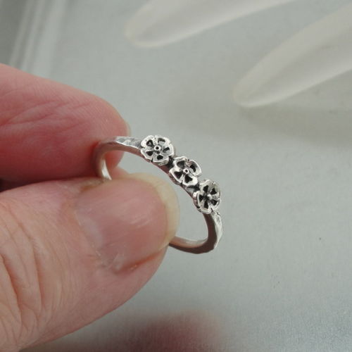 Hadar Designers Delicate 925 Sterling Silver Floral Ring sz 7.5 Handmade () Last