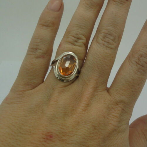 Hadar Designers Champagne Zircon Ring size 7 Sterling Silver 925 () LAST